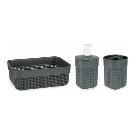 Conjunto de Banho Antracite Plástico (3 pcs) de Berilo, Jogos de acessórios para casa de banho - Ref: S3611047, Preço: 2,40 €...