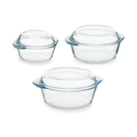 Cacerolas 3 Piezas Transparente Vidrio de Borosilicato de Pasabahce, Cacerolas - Ref: S3611098, Precio: 21,51 €, Descuento: %