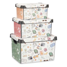 Aufbewahrungsbox mit Deckel Creme Kunststoff 14 L 29,5 x 14,3 x 45 cm | Tienda24 - Global Online Shop Tienda24.eu