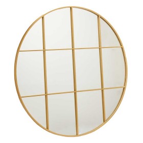 Miroir mural Rond Doré Métal (100 x 2,5 x 100 cm) de Gift Decor, Miroirs muraux - Réf : S3611218, Prix : 82,56 €, Remise : %