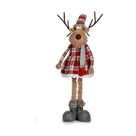 Figura Decorativa Cachecol Veado 17 x 78 x 24 cm Vermelho Cinzento de Krist+, Natal - Ref: S3611543, Preço: 19,30 €, Desconto: %