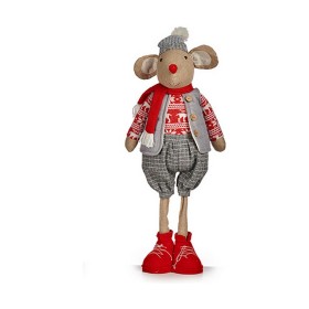 Figura Decorativa Rato Natal 71 cm Vermelho Cinzento Branco Creme de Krist+, Natal - Ref: S3611551, Preço: 31,39 €, Desconto: %