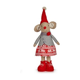 Deko-Figur Mouse Weihnachten 48 cm Weiß Rot Grau Creme von Krist+, Weihnachten - Ref: S3611553, Preis: 12,98 €, Rabatt: %