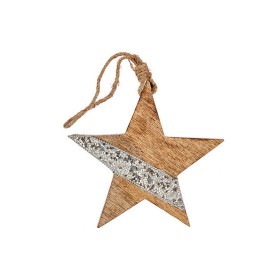 Adorno Navideño Estrella 17 x 2,5 x 34 cm Plateado Madera de Krist+, Navidad - Ref: S3611884, Precio: 5,95 €, Descuento: %