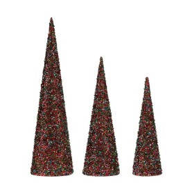 Decoração Cones Natal Lantejoulas 3 Peças Azul Fúcsia de Krist+, Natal - Ref: S3612042, Preço: 16,34 €, Desconto: %