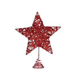 Étoile de Noël Rouge Acier Plastique de Krist+, Noël - Réf : S3612165, Prix : 4,05 €, Remise : %