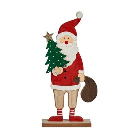 Figura Decorativa Pai Natal 5 x 30 x 15 cm Vermelho Madeira Castanho Branco Verde de Krist+, Natal - Ref: S3612335, Preço: 2,...