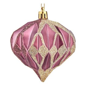 Bolas de Natal Diamante Ø 8 cm 6 Unidades Cor de Rosa Plástico de Krist+, Natal - Ref: S3612636, Preço: 4,11 €, Desconto: %