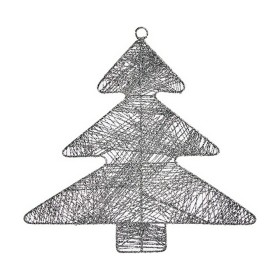 Adorno Navideño Plateado Árbol de Navidad 36,7 x 0,2 x 37,5 cm Metal Plástico de Krist+, Navidad - Ref: S3612842, Precio: 2,4...