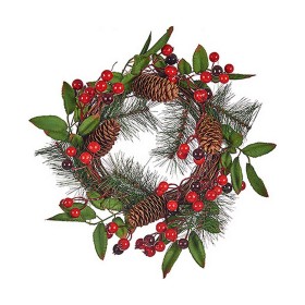 Advent wreathe Brown Red Green Plastic 30 x 10 x 30 cm by Krist+, Christmas - Ref: S3613348, Price: 6,30 €, Discount: %