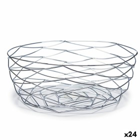 Fruit Bowl Silver Metal 27 x 11 x 27 cm (24 Units) by Kinvara, Bowls and large cups - Ref: S3613734, Price: 71,84 €, Discount: %