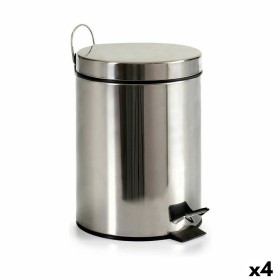 Pedal bin Silver Stainless steel Plastic 5 L (4 Units) by Berilo, Wastebaskets - Ref: S3614089, Price: 34,90 €, Discount: %