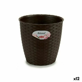 Plant pot Stefanplast Plastic Chocolate 19 x 17,5 x 19 cm (12 Units) by Stefanplast, Flower Pots - Ref: S3614378, Price: 28,9...