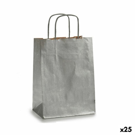 Paper Bag Silver (18 x 8 x 31 cm) (25 Units) | Tienda24 - Global Online Shop Tienda24.eu