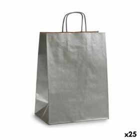 Paper Bag Silver (24 x 12 x 40 cm) (25 Units) by Pincello, Gift boxes and bags - Ref: S3614594, Price: 14,86 €, Discount: %