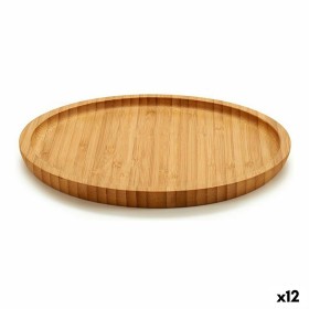 Snack tray Brown Bamboo 20 x 1,5 x 20 cm (12 Units) by Kinvara, Plates and dishes - Ref: S3614861, Price: 41,55 €, Discount: %