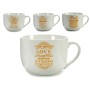 Cup Coffee Porcelain Golden White 500 ml 24 Units by BigBuy Home, Cups - Ref: S3614982, Price: 50,38 €, Discount: %