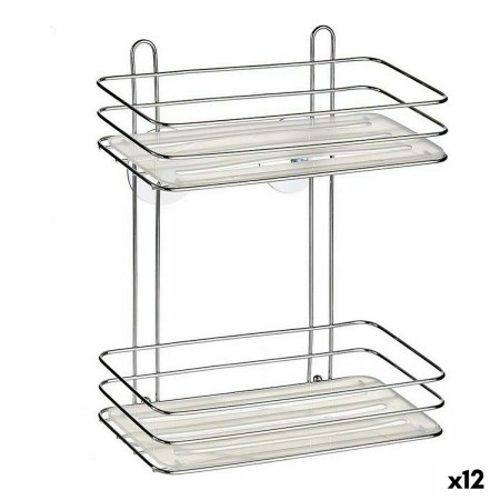 Estantería de Baño Plateado Transparente Plástico Acero cromado (26 x 30,2 x 11,5 cm) (12 Unidades) de Berilo, Estanterías - ...