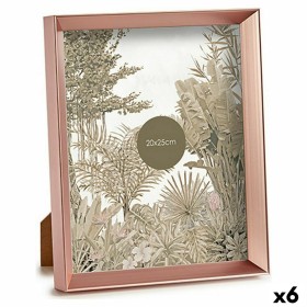 Cornice Portafoto Rosa Rame Plastica Vetro (22,3 x 3,5 x 27,3 cm) (6 Unità) di Gift Decor, Cornici da parete e da tavolo - Ri...