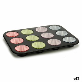 Teglia per Muffin Multicolore Vassoio da Forno (7 x 7 x 3 cm) (35 x 3 x 26,5 cm) (12 Unità) di Kinvara, Teglie per muffin e c...