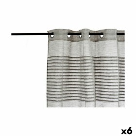 Rideau Rayures Gris foncé 6 Unités (140 x 0,1 x 260 cm) de Gift Decor, Rideaux et draperies - Réf : S3616059, Prix : 60,11 €,...