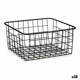 Basket Black Steel 22 x 12,7 x 28,5 cm (18 Units) by Kinvara, Storage boxes and chests - Ref: S3616110, Price: 65,23 €, Disco...