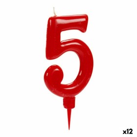 Candle Birthday Number 5 Red (12 Units) by BigBuy Home, Party items - Ref: S3616141, Price: 13,84 €, Discount: %