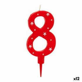 Bougie Anniversaire Numéro 8 (12 Unités) de BigBuy Home, Accessoires de fête - Réf : S3616144, Prix : 14,01 €, Remise : %