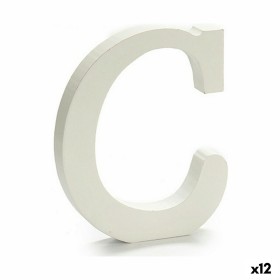 Letter C Wood White (1,8 x 21 x 17 cm) (12 Units) by Pincello, Letters & Numbers - Ref: S3616252, Price: 6,61 €, Discount: %