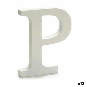 Letter P Wood White (1,8 x 21 x 17 cm) (12 Units) by Pincello, Letters & Numbers - Ref: S3616268, Price: 10,59 €, Discount: %