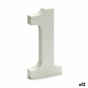 Number 1 Wood White (1,8 x 21 x 17 cm) (12 Units) by Pincello, Letters & Numbers - Ref: S3616279, Price: 10,59 €, Discount: %