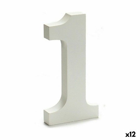 Numeri 1 Legno Bianco (1,8 x 21 x 17 cm) (12 Unità) di Pincello, Lettere e numeri - Rif: S3616279, Prezzo: 10,59 €, Sconto: %