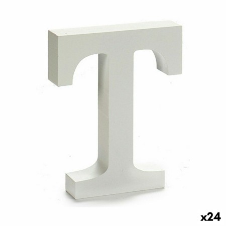 Lettre T Bois Blanc (2 x 16 x 14,5 cm) (24 Unités) de Pincello, Lettres et chiffres - Réf : S3616282, Prix : 13,55 €, Remise : %