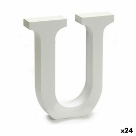 Letter U Wood White (2 x 16 x 14,5 cm) (24 Units) by Pincello, Letters & Numbers - Ref: S3616286, Price: 13,55 €, Discount: %