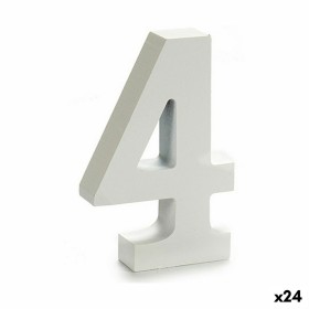 Number 4 Wood White (2 x 16 x 14,5 cm) (24 Units) by Pincello, Letters & Numbers - Ref: S3616288, Price: 13,55 €, Discount: %