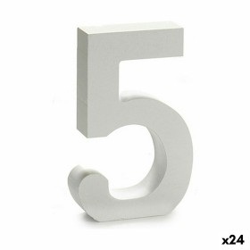 Número 5 Madeira Branco (2 x 16 x 14,5 cm) (24 Unidades) de Pincello, Letras e números para artesanato - Ref: S3616289, Preço...