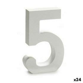 Numéro 5 Bois Blanc (2 x 16 x 14,5 cm) (24 Unités) de Pincello, Lettres et chiffres - Réf : S3616289, Prix : 14,14 €, Remise : %