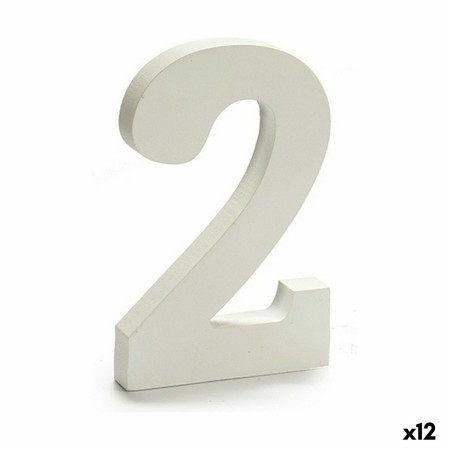 Numeri 2 Legno Bianco (1,8 x 21 x 17 cm) (12 Unità) di Pincello, Lettere e numeri - Rif: S3616291, Prezzo: 6,61 €, Sconto: %