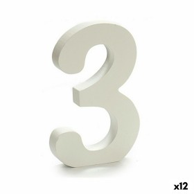 Numeri 3 Legno Bianco (1,8 x 21 x 17 cm) (12 Unità) di Pincello, Lettere e numeri - Rif: S3616293, Prezzo: 10,59 €, Sconto: %