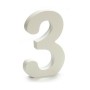 Numéro 3 Bois Blanc (1,8 x 21 x 17 cm) (12 Unités) de Pincello, Lettres et chiffres - Réf : S3616293, Prix : 10,59 €, Remise : %