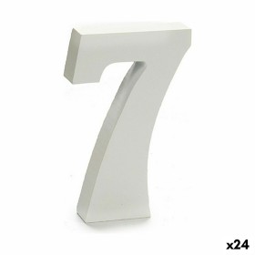 Número 7 Madeira Branco (2 x 16 x 14,5 cm) (24 Unidades) de Pincello, Letras e números para artesanato - Ref: S3616296, Preço...