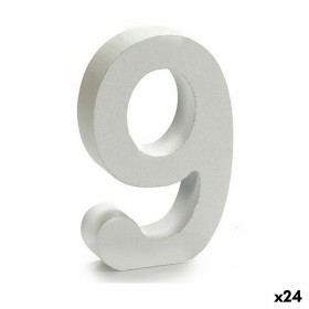 Número 9 Madeira Branco (2 x 16 x 14,5 cm) (24 Unidades) de Pincello, Letras e números para artesanato - Ref: S3616297, Preço...