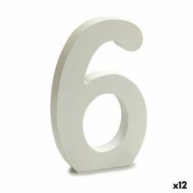 Numéro 6 Bois Blanc (1,8 x 21 x 17 cm) (12 Unités) de Pincello, Lettres et chiffres - Réf : S3616299, Prix : 10,59 €, Remise : %