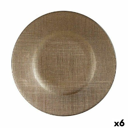 Prato de Jantar Dourado Vidro 21 x 2 x 21 cm (6 Unidades) de Vivalto, Pratos e fontes - Ref: S3616673, Preço: 9,73 €, Descont...