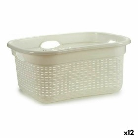 Panier Blanc Plastique 25 L 42,5 x 25,5 x 63,5 cm (12 Unités) de Kipit, Boîtes et coffres de rangement - Réf : S3616847, Prix...