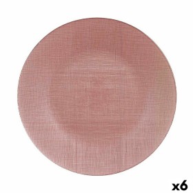 Flat plate Pink Glass (32,5 x 2 x 32,5 cm) (6 Units) by Vivalto, Plates and dishes - Ref: S3616910, Price: 30,65 €, Discount: %