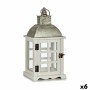 Lantern Silver Metal Wood White (14 x 39,3 x 20 cm) (6 Units) by Gift Decor, Candelabras and candle holders - Ref: S3616937, ...