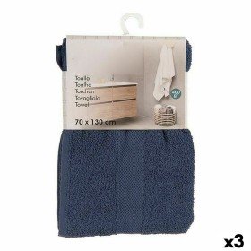 Bath towel Blue (70 x 0,5 x 130 cm) (3 Units) by Berilo, Towels - Ref: S3617390, Price: 18,73 €, Discount: %