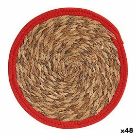 Individuais Natural Vermelho Fibra natural (30 x 1 x 30 cm) (48 Unidades) de Gift Decor, Toalhas de mesa individuais - Ref: S...