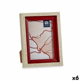 Fotorahmen Kristall Rot Holz Braun Kunststoff (13,5 x 18,8 x 2 cm) (6 Stück) von Gift Decor, Wand- und Tischrahmen - Ref: S36...